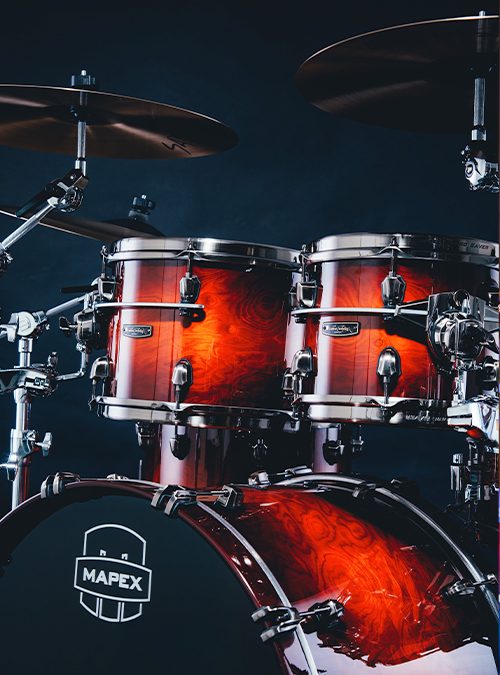 Mapex Drums Celebrates 35th Anniversary with Special Edition Saturn Evolution Drumkit in Maple Burl Blaze