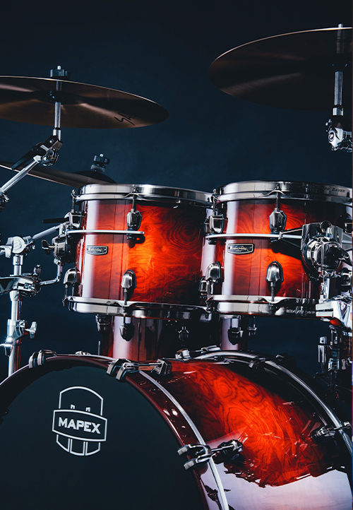 Mapex Drums Celebrates 35th Anniversary with Special Edition Saturn Evolution Drumkit in Maple Burl Blaze